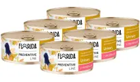 FLORIDA PREVENTIVE LINE URINARY для взрослых кошек при мочекаменной болезни с телятиной банка100гNEW 100 гр х 6 шт