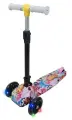 Трехколесный самокат фортуна BQ-568 (оранжевый граффити) Светящиеся колеса