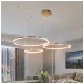 Подвесная светодиодная люстра 3 кольца 20*40*60 золотая