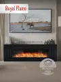 Камин электрический Royal Flame Line с очагом Vision 60 LOG, портал МДФ в черном цвете, очаг с дровами, звуком, эффектом пламени и обогревом.