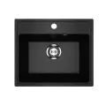 Мойка Practik PR-M 490-004, искусственный мрамор, прямоугольная, матовая, черная