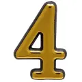 Цифра дверная (номер на дверь) аллюр большая пластик 4 золото