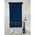 Полотенце махровое 70×140 BIO-TEXTILES «Учитель 5+» — темно-синее, 100% хлопок, банное, подарок мужчине