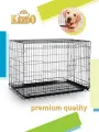 Клетка для собак Kredo 044C BK, чёрная, складная, две двери, двойные замки, выдвижной поддон