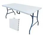 Стол складной пластиковый Кейт 152*74*74 - чемодан, белый, садовый