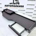 Стол полка на торпеду грузового автомобиля SHACMAN Х3000 2 яруса экокожа Черная с красной строчкой