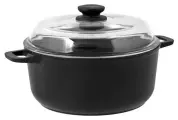 Кастрюля TimA «Шеф Индукция», алюминий, антипригарное покрытие, черный, 3л, со стеклянной крышкой
