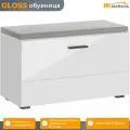 GLOSS (глосс) тумба для обуви, МДФ/ЛДСП/Рогожка, 80 х 49 х 37,6 см, Белый Глянец/Белый