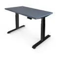 StolStoya Стол с регулировкой высоты титан рама черная и Столешница Сланцево-серая 140х70 SE221IBSS14070