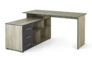 Угловой письменный стол Краст-02, 140х75х123 см, цвет дуб крафт серый/антрацит