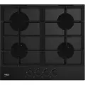Варочная поверхность Beko HILG 642C5 SB, газовая, 4 конфорки, чёрная