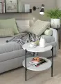 Столик журнальный двухъярусный Белый/черный