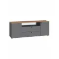 Тумба под ТВ Остин 16.47 цвет серый графит/дуб крафт золотой