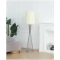 Светильник напольный/ Торшер Лиссабон, серое основание, абажур слоновая кость