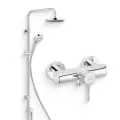 Душевой комплект Смеситель для душа Kludi Bozz 388310576 хром / Стойка Logo dual shower system 6809305-00