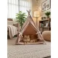 Домик для животных XXL. Вигвам-палатка для кошек и собак с лежанкой Бежевый
