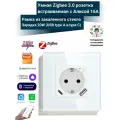 Умная розетка встраиваемая с Алисой 16А Tuya Zigbee 3.0 с (USB type A и type C) быстрая USB зарядка 20W