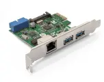 Контроллер сетевой ExeGate EXE-362 (PCI-E x1 v2.0, LAN UTP 1000Mbps + 2*USB3.0 ext. + 1*19pin int. (внутренние коннекторы для подключения 2*USB3.0 портов на корпусе), разъем доп. питания, Chipset VL805 + RTL8153B) EX290278RUS