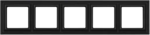 Рамка Jung Eco Profi Deco на 5 постов, универсальная, чёрный матовый