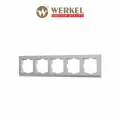 Рамка из пластика на 5 постов Werkel Stark W0051806 серебряный