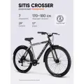 Велосипед дорожный SITIS CROSSER SCRMD 9.0R 29 (2025) Black-Grey/черный-серый, для взрослых на рост 170-180 см, алюминиевая рама 17, дисковые механические тормоза, жесткая вилка, 7 скоростей