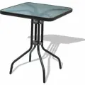 Стол квадратный Мебельторг арт. SC-073 Каркас черный/Столешница прозрачная 1838574901