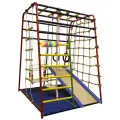Детский спортивный комплекс напольный для дома Вертикаль Весёлый Малыш NEXT, горка мягкий бортик, синий красный