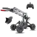 RC Bulldozer Grab Loader Crawler 2in1 2.4GHz Alloy STEM Education Kit DIY Engineering Car Building Toys Learning Toy Gifts Programmable, Материал: сплав, электронные компоненты, Мотор: щеточный, Дистанция управления: до 50м, Батарея пульта: 3*1.5V AA (не