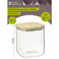 Банка для хранения сыпучих продуктов 1,5 л стеклянная с крышкой Glass Bamboo Smart Solutions SS0000165