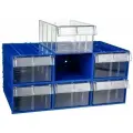 Пластиковый короб стелла-техник 140x250x100 мм, комплект 6 штук C-2-К6-синий-прозрачный