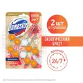 Шарики для унитаза очищающие Domestos Aroma Lux Duo Экзотический букет, блокировка неприятного запаха, арома блок (таблетки) 2 х 50 гр