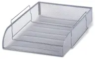 Лоток горизонтальный металлический для бумаг BRAUBERG Germanium, А4 (260х337х77 мм), серебр,231955