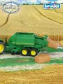 Брудер, Прицеп John Deere для комбикормов, Bruder, длина 39 см, 02-017