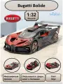Машинка металлическая инерционная, игрушка детская для мальчика коллекционная масштабная модель 1:32 Bugatti Bolide ; Бугатти Болид красный