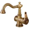 Смеситель для раковины Zorg Antic A 413U-BR бронзовый, с поворотным изливом, чешский
