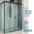 Душевой уголок GWMPSLRC865 95x140 см, цвет фурнитуры черный матовый, стекло бесцветное закаленное 8/6 мм