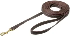 Профессиональный поводок для собак с карабином V.I.Pet , с латексом, 15мм*5м, коричневый, бронзовый карабин, 73-2597