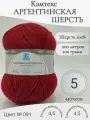 Пряжа Аргентинская шерсть Камтекс, 091-вишня (5 мотков)