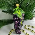 Irena-Co елочная игрушка, стекло Черная смородина (10х4х4см)