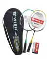 Набор для бадминтона Wish Steeltec 216K (2 ракетки+2 волана), желтый, зеленый, детский
