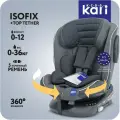 Универсальное автокресло детское 0-36 кг (группы 0+/1/2/3), ISOFIX, поворотное 360, чёрный, цвет чёрный
