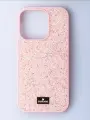 Чехол Swarovski для iPhone 14 Pro Max, силиконовый / Розовый