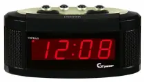 Будильник электронный сетевой светящийся красным светом гранат С-1238-Крас размер 15х7,6 см