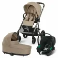 Детская коляска 3в1 Cybex Balios S Lux, цвет Almond Beige TPE / Volcano Black / 2025 (Бежевый)