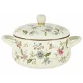 Кастрюля, 20 см, 2,6 л, с крышкой, с покрытием, сталь, молочная, Цветы, Provence
