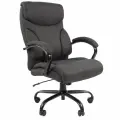 Компьютерное кресло Chairman 401 ткань, серый, с подлокотниками и механизмом качания, нагрузка до 180 кг.