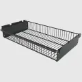 Выдвижная корзина Титан-GS 563x340x85 в комплекте с кронштейнами, для секции шириной 60см, черная