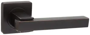Ручка дверная межкомнатная на квадратной розетке Puerto INAL 533-02, бронза черная с патиной