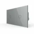 Выключатель сенсорный 2 клавиши (1-1), 2 поста, цвет серый LIVOLO ORIGINAL