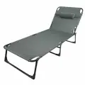 Шезлонг ISMA, складной, с подголовником, 670x1930 мм, черный